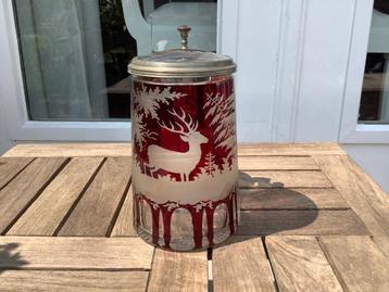 Bierglas met deksel boheems kristal beschikbaar voor biedingen