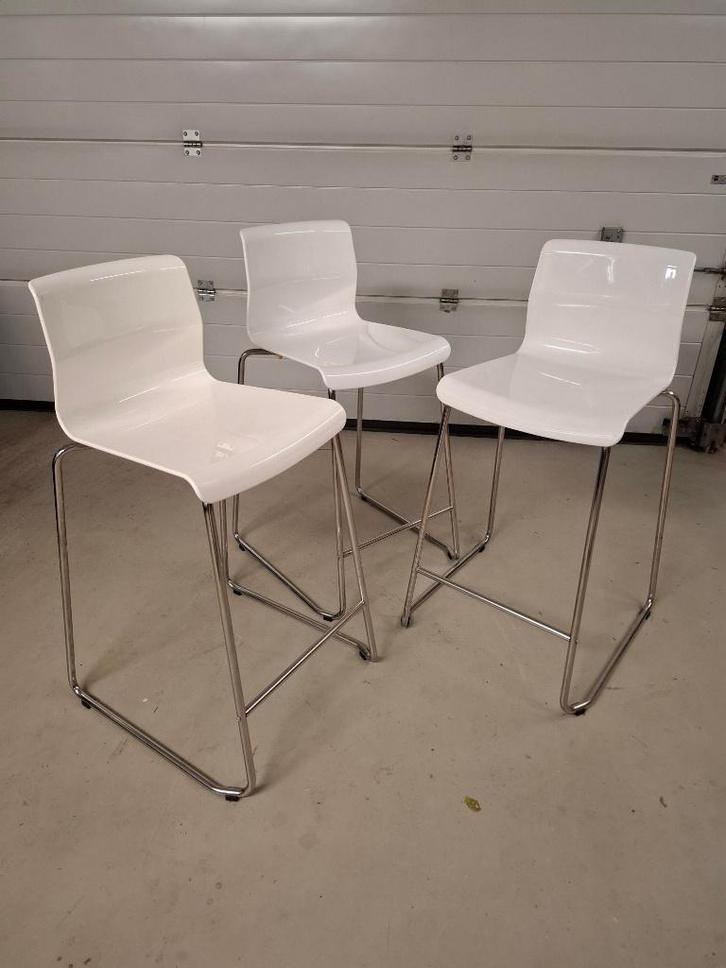 3 barkrukken, Huis en Inrichting, Barkrukken, Zo goed als nieuw, 30 tot 60 cm, Kunststof, Metaal, 3 krukken, Draaibaar, Ophalen