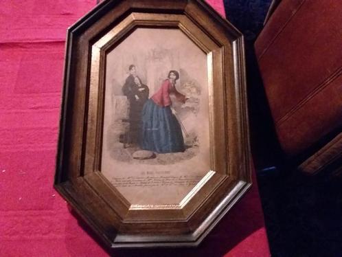Oude modeprent Les Modes Parisiennes, Antiek en Kunst, Curiosa en Brocante, Ophalen of Verzenden