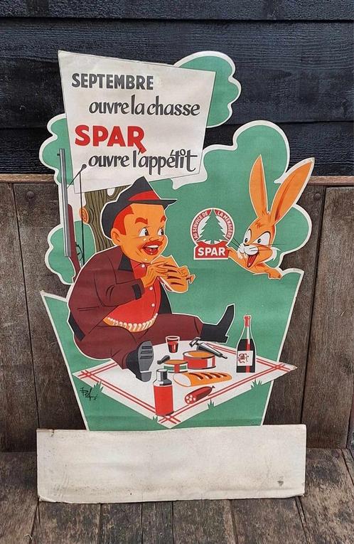 Originele vintage reclame op karton van de Spar😍, Verzamelen, Merken en Reclamevoorwerpen, Gebruikt, Reclamebord, Ophalen