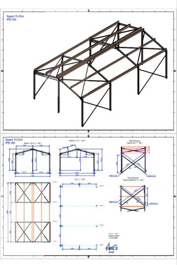 Staalconstructie 7m x 12m  beschikbaar voor biedingen