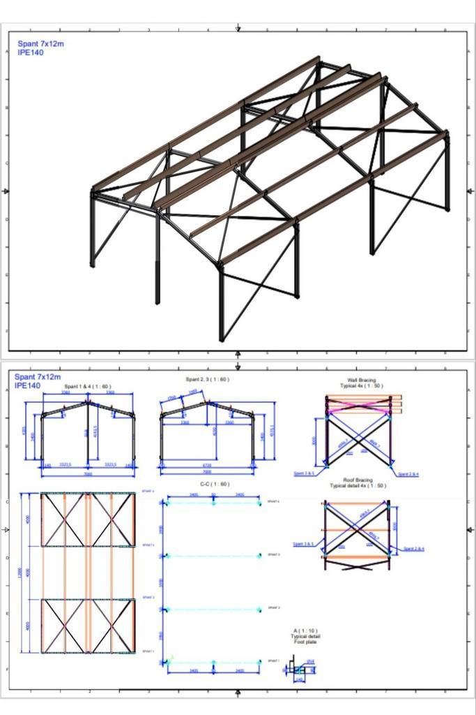 Staalconstructie 7m x 12m, Doe-het-zelf en Bouw, Overige Doe-Het-Zelf en Bouw, Nieuw, Ophalen of Verzenden