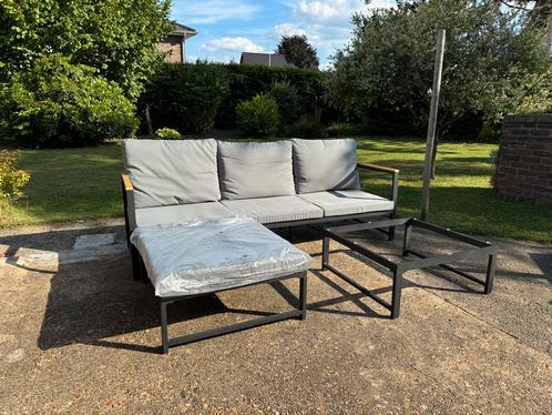 Tuinset Loungeset Aluminium met kussens, Tuin en Terras, Tuinsets en Loungesets, Zo goed als nieuw, Loungeset, Aluminium, 4 zitplaatsen