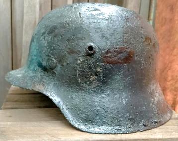 Duitse M42 single D wintercamo helm binnenwerk en riempje., Verzamelen, Militaria | Tweede Wereldoorlog, Ophalen of Verzenden