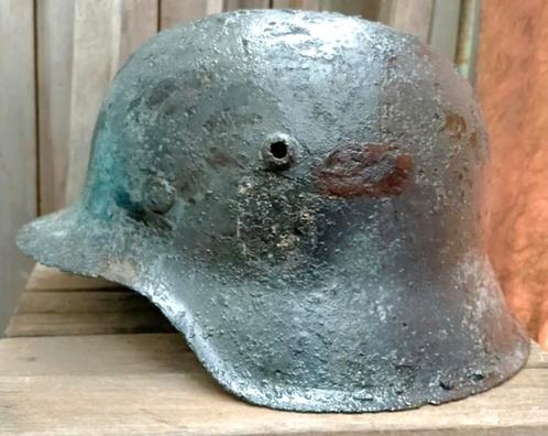 Duitse M42 single D wintercamo helm binnenwerk en riempje., Verzamelen, Militaria | Tweede Wereldoorlog, Ophalen of Verzenden