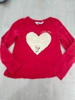 rode longsleeve maat 122 - 128 glitterhart, Kinderen en Baby's, Kinderkleding | Maat 122, Gebruikt, Meisje, Ophalen of Verzenden