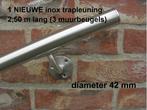 NIEUWE inox trapleuning 2,50 m lang - dia 42mm - rvs leuning, Doe-het-zelf en Bouw, Ladders en Trappen, Ophalen, Nieuw, Trap, 2 tot 4 meter