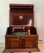 Antieke houten grammofoon / pathéfoonkast., Ophalen