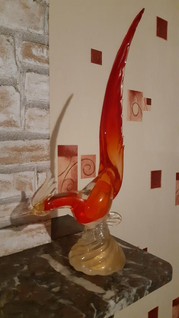 Statuette oiseau en verre de Murano, Antiquités & Art, Curiosités & Brocante, Enlèvement