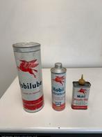 Zeldzame Mobiloil olie blikjes, Verzamelen, Merken en Reclamevoorwerpen, Ophalen of Verzenden, Gebruikt, Verpakking