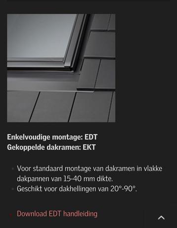 Velux gootstukken EDT SK10, gloednieuw, vlakke pan, beschikbaar voor biedingen
