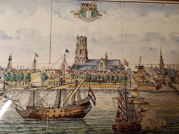 Tegeltableau havengezicht (Plateelbakkerij Schoonhoven)