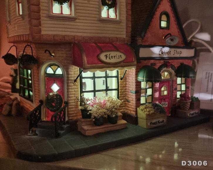 Keramiek Verlichte Kersthuisjes, Diversen, Kerst, Zo goed als nieuw, Ophalen of Verzenden