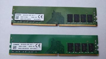 2 latjes ram 8GB 1Rx8 PC4-2400T-UA2-11 desktop