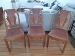 3 Retro stoelen, Drie, Gebruikt, Hout, Ophalen