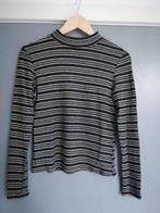 Monki - Gestreepte jerseytop in goud en zilver, Kleding | Dames, Overige kleuren, Ophalen of Verzenden, Zo goed als nieuw, Maat 36 (S)