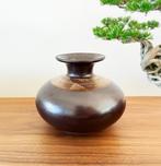 Vintage vaas in donker aardewerk Japan, Ophalen of Verzenden
