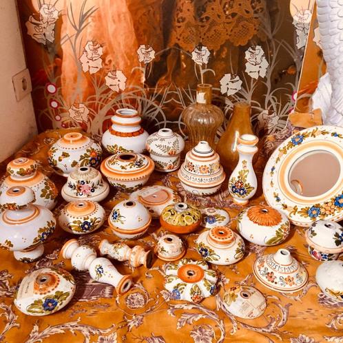 Lot keramiek ornamenten handbeschilderd luster onderdelen, Antiquités & Art, Curiosités & Brocante, Enlèvement ou Envoi