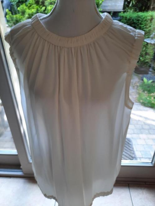 Stijlvolle top MADELEINE - 48, Kleding | Dames, Topjes, Zo goed als nieuw, Maat 46/48 (XL) of groter, Beige, Zonder mouw, Ophalen of Verzenden