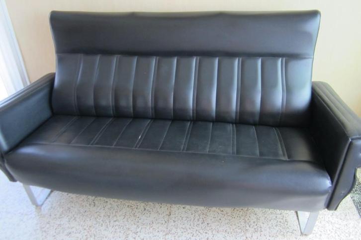 zetel, Huis en Inrichting, Zetels | Zetels, Gebruikt, Rechte bank, Tweepersoons, 75 tot 100 cm, Kunststof, Metaal, Ophalen