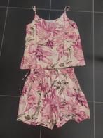 Roze korte broek met bloemenprint + topset, Maat 38/40 (M), Ophalen of Verzenden, Zo goed als nieuw, Roze