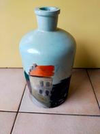 Glazen oude kruik beschilderd.Hoogte: 34 cm., Huis en Inrichting, Ophalen, Gebruikt