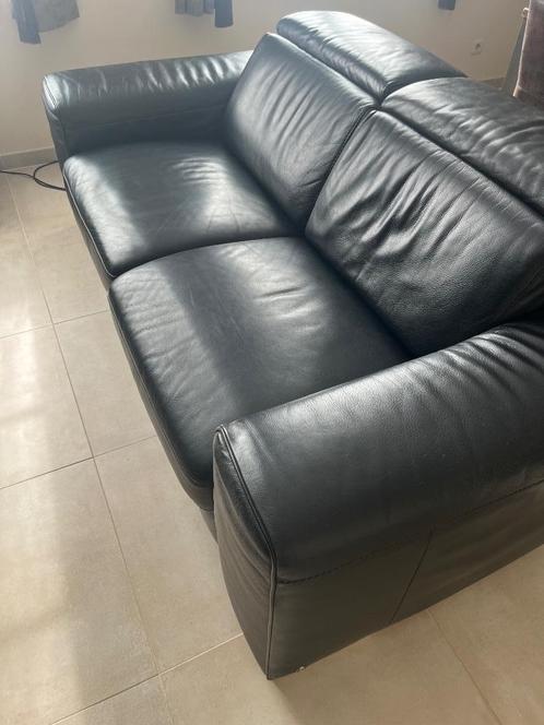 Lederen zetel van natuzzi, Huis en Inrichting, Zetels | Zetels, Gebruikt, Rechte bank, Tweepersoons, Leer, Ophalen