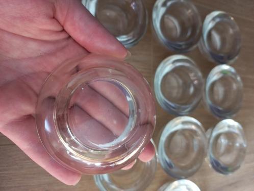 Set van 10 glazen kandelaars, Huis en Inrichting, Woonaccessoires | Kandelaars en Kaarsen, Zo goed als nieuw, Kandelaar, Minder dan 25 cm
