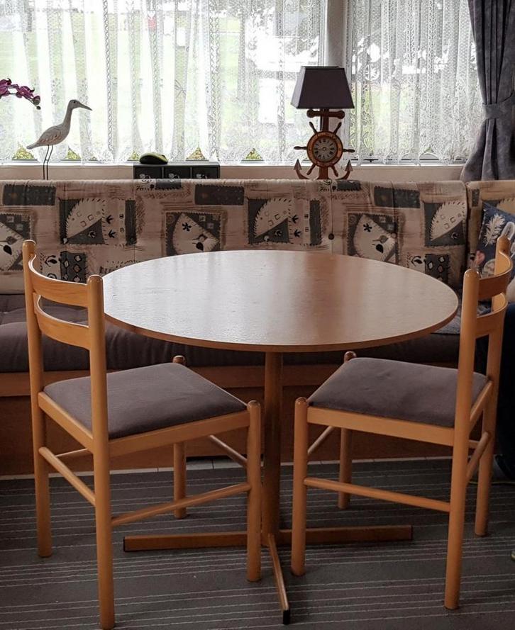 Eettafel met 2 stoelen en salontafel, Caravans en Kamperen, Caravanaccessoires, Gebruikt, Ophalen