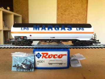 ROCO 46301 DB WAGON CITERNE MARGAS LGP A BOGIES HO, Envoi, Utilisé, Wagon, Roco