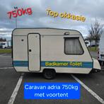 Caravan Adria 750kg Rijbewijs B Badkamer wc camping vakantie, Ophalen