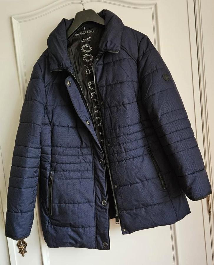 Barbara Lebek gewatteerde jas maat 42/44, Kleding | Dames, Jassen | Winter, Zo goed als nieuw, Maat 42/44 (L), Blauw, Ophalen of Verzenden