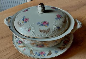 Vaisselle Bavaria, roses, bord argenté, Enlèvement, Assiettes(s)