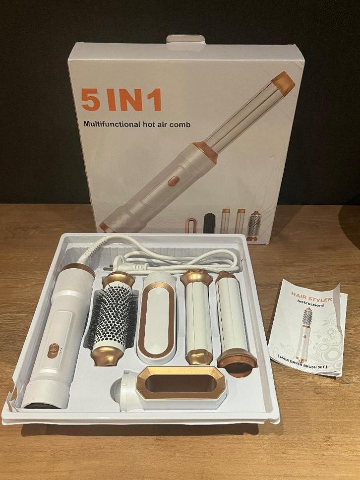 Airbrush 5-in-1 / Airstyler - Nieuwstaat!, Handtassen en Accessoires, Uiterlijk | Haarverzorging, Zo goed als nieuw, Haardroger