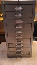 Vintage ladekast in metaal, met sleutels, Huis en Inrichting, Kasten | Ladekasten, Ophalen