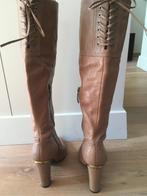 GUESS mokkakleurige lederen laarzen met veters - 39, Hoge laarzen, Guess, Beige, Ophalen of Verzenden