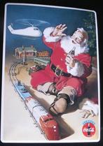 Coca Cola metalen plaat kaart Coca-Cola Kerstman met trein, Verzamelen, Ophalen of Verzenden, Nieuw