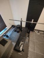 Halterbank met gewichten (75 kg), Sports & Fitness, Appareils de fitness, Bras, Centrale électrique, Synthétique, Enlèvement
