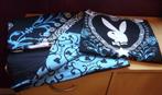 Eenpersoons blauw zwarte Playboy dekbedovertrek set, Huis en Inrichting, Ophalen of Verzenden, Eenpersoons, Blauw, Dekbedovertrek