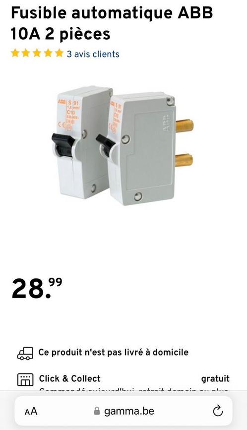 Fusibles disjoncteurs ENFICHABLES ABB - Lot 6x10A + 8x16A, Doe-het-zelf en Bouw, Elektriciteit en Kabels, Zo goed als nieuw