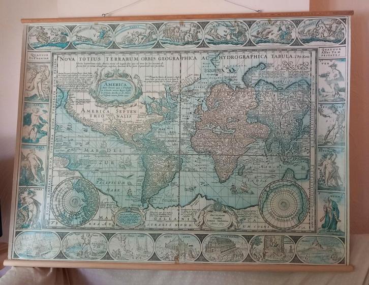 Grote kaart van de antieke wereld 112 x 154, Boeken, Atlassen en Landkaarten, Wereld, Ophalen