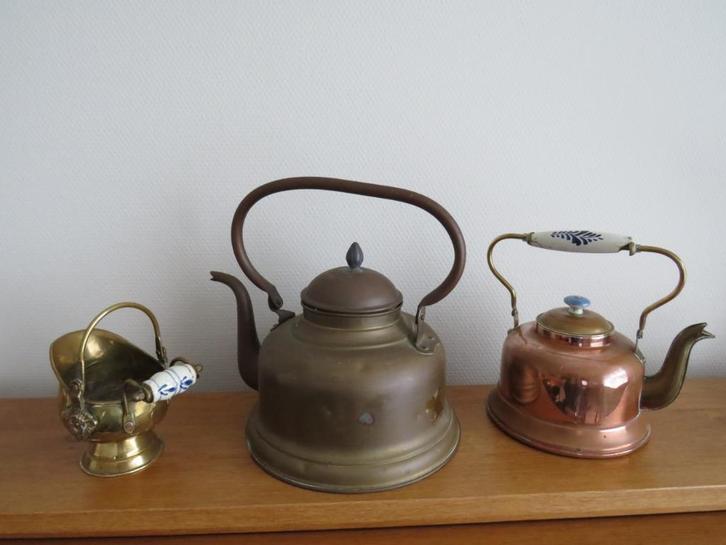 Antieke koperen ketels, Antiek en Kunst, Antiek | Brons en Koper, Koper, Ophalen of Verzenden