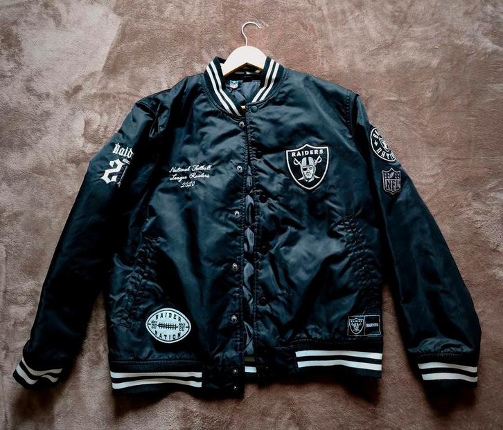 Bomberjack - NFL: RAIDERS - maat: Large, Kleding | Heren, Truien en Vesten, Zo goed als nieuw, Maat 52/54 (L), Zwart, Ophalen of Verzenden
