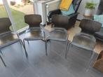 4 bruine pagholz stoelen, Huis en Inrichting, Gebruikt, Ophalen of Verzenden