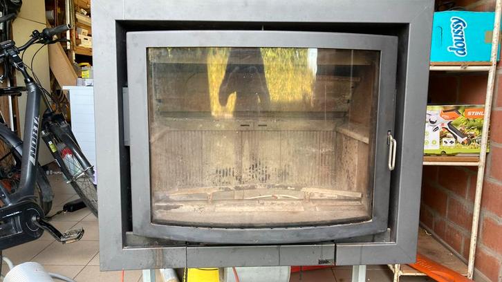 Inbouwhaard/ cassette met blazer, Huis en Inrichting, Kachels, Gebruikt, Vrijstaand, Houtkachel, Hout, Ophalen
