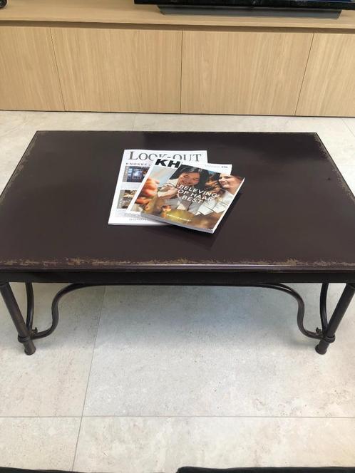 Salontafel met patine, Huis en Inrichting, Tafels | Salontafels, Gebruikt, Minder dan 50 cm, 50 tot 100 cm, 50 tot 100 cm, Rechthoekig