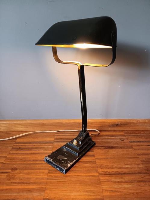 Oude notarislamp Erpe, Made in Belgium, Huis en Inrichting, Lampen | Tafellampen, Gebruikt, Minder dan 50 cm, Metaal, Overige materialen