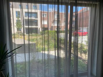 Antraciet kleurige vitrages 2x 200cm breed 260cm hoog beschikbaar voor biedingen
