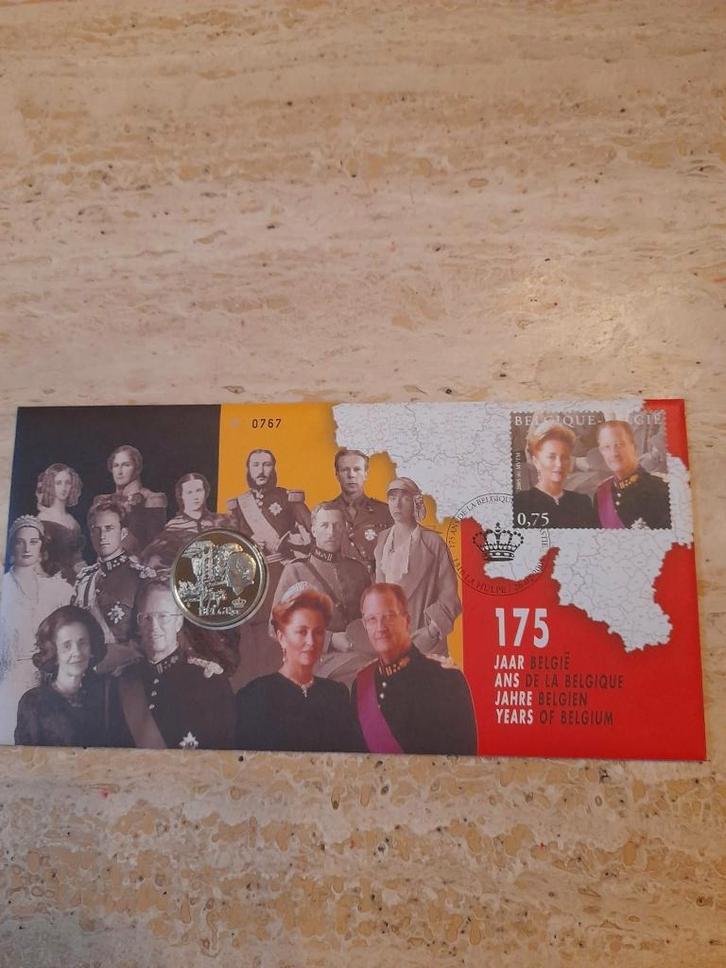 Numisletter '175 jaar België' N 0767, Timbres & Monnaies, Timbres | Europe | Belgique, Affranchi, Oblitération 1er jour, Maison royale