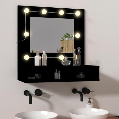 vidaXL Spiegelkast met LED-verlichting 60x31,5x62 cm zwart, Huis en Inrichting, Badkamer | Badkamermeubels, Nieuw, Spiegelkast